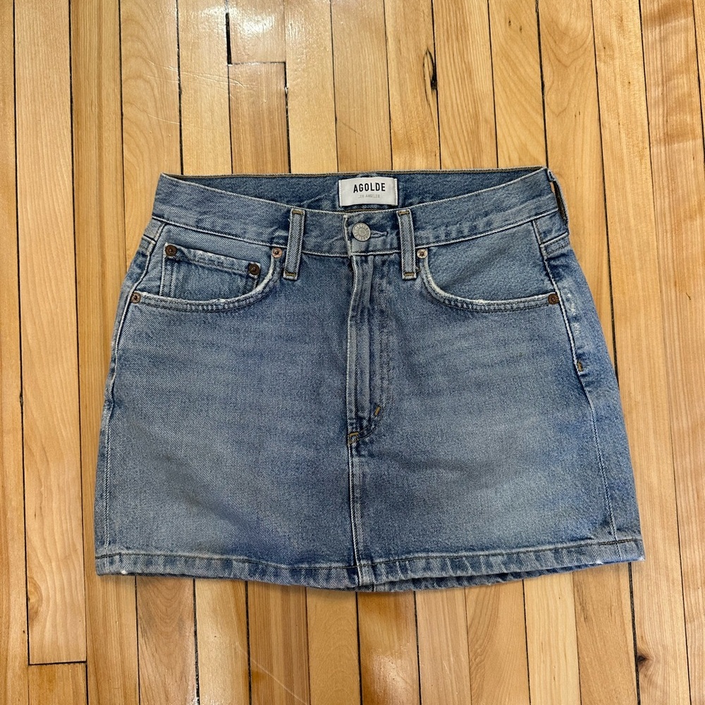 AGOLDE Blue Denim Skirt